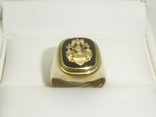 333 Gold Ring 8K Gelbgold 6,03 g Siegelring Herrenring Wappen RG 63 - 20 mm 8458