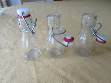 3 kleine Bügelglas Flaschen 75 ml h 10 cm