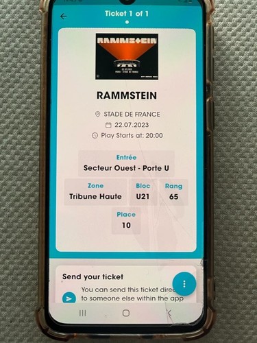 Rammstein ticket paris - ticket,