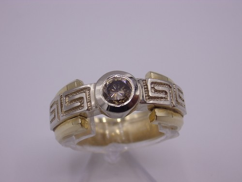Color brillant herren ring - bi-color,