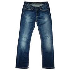 SOCCX Colette Damen Stretch Jeans Hose Straight mid 38 M W30 L32 blau dicke Naht