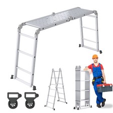 Klappleiter Mehrzweckleiter 4x3 Sprossen Aluleiter Anlegeleiter Gelenkleiter DHL