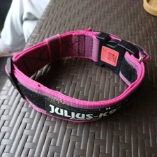Julius-K9 Halsband mit Griff Rosa  für Hunde, robust & sicher