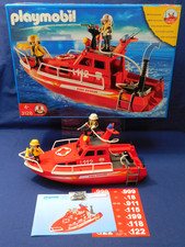 Playmobil #3128 Feuerwehrboot mit Pumpe Spielset - komplett m. Figuren & Karton