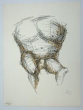 Gustav Seitz: Farblithografie Torso handsigniert num. 300 Ex. von 1968