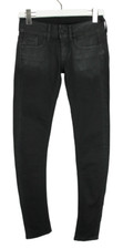 G-Star Lynn Skinny Jeans Damen W25/L32 Schwarz Taschen Wax Look Zip Fly Stretch