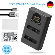 2x EN-EL5 Akku & Ladegerät