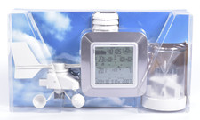 La Crosse Technology Wetterstation Aluminium  Thermometer mit Regen Wind Messer