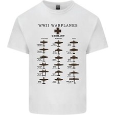 Deutsche Kriegsflugzeuge WWII Jäger Flugzeuge Herren Baumwoll T-Shirt Tee Top