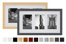 Collage Holz Bilderrahmen Galerie mit Passepartout für 3 Bilder  10x15 13x18 