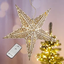 LED Weihnachtsstern Holz