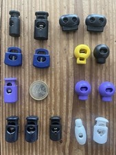 16 Stück Kordelstopper eckig, rund , verschiedene Farben neue & gebrauchte