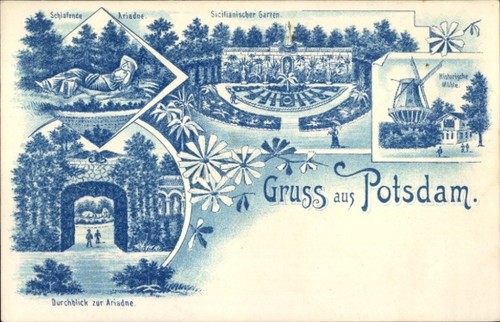 Litho potsdam park sanssouci - potsdam,,
