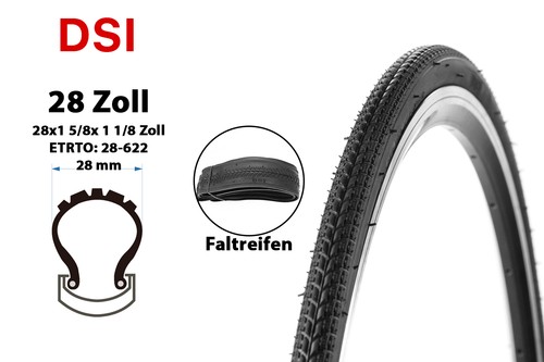 Zoll fahrrad faltreifen - 28,
