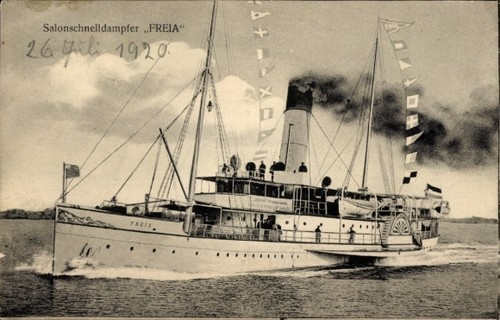 Salonschnelldampfer freia - ak,