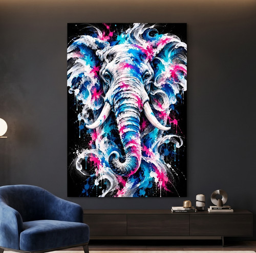 Wandbild elefant bunt - wandbild,