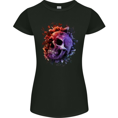 Totenkopf mit spinne blumen - mit,