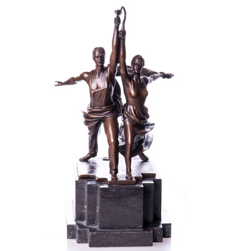 Bronze skulptur arbeiter und - ,