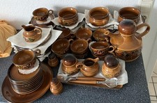 schönes braunes Toscana Kaffeeservice u. Essservice, handbemalt