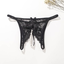 Sexy Damen Spitze Höschen Unterwäsche Durchsichtig Thong G-String Perlen Erotik