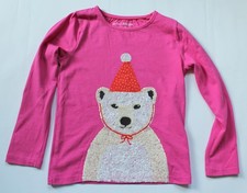 T-Shirt von Mini Boden Gr. 110 116 (5-6 Jahre) Bär Pailletten