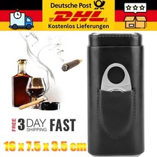 Cigar Humidor Case Set für Portable Travel mit Zigarrenschneider Holds 3 Cigars