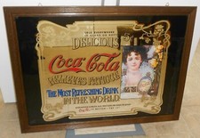 COCA-COLA Nostalgie SPIEGEL ca. 78x57cm im Holzrahmen, gebraucht, RAR!