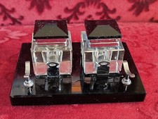 Vintage Schreibtisch Garnitur Schwarzglas Tintenfass Für Montblanc Pelikan Geha