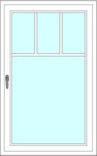 Kunststoff-Fenstersprosse zum nachrüsten - 4 Felder, 2 Sprossenkreuze, weiß