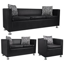 1-3 Sitzer Sofa Weißsofa Couch Sessel Kunstleder Sitzgruppe Bürosofa Wohnzimmer