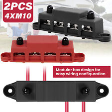 2x Sammelschiene Positiv Negativ Batterie Stromverteilerblock 4 x M8 M10 Klemme