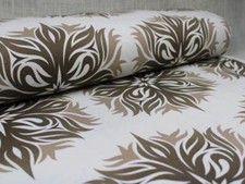  PANAMA Baumwollstoff 70% - 180cm Zeichnungen Braun/Schwarz