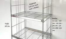 Regal 118 cm hoch 4 Gitterböden 38 cm tief 40 - 45 - 61 - 76 - 91 - 121 cm breit