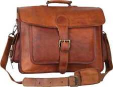 Herren Leder Vintage Messenger Schultertasche Umhängetasche 16" Laptop Umhäng...