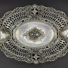 Durchbruchschale Silber Hanau  AMD 800er Silber reich verziert Obstschale -345 g