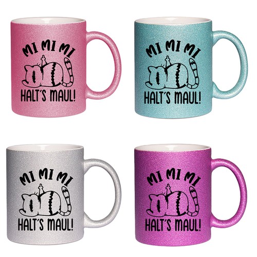 Lustige glitzer tasse mit - lustige,