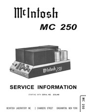 Service Manual-Anleitung für McIntosh MC 250 