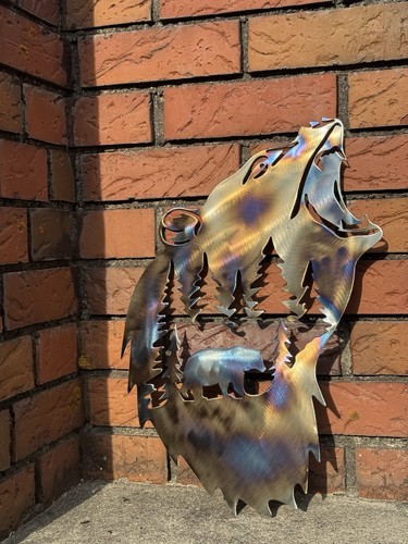Bär metallbild wanddeko wald - metallbild,