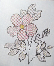 Stickvorlage "Blume - in Schwarzstickerei" Schwarzstickerei + Kreuzstich