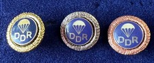 DDR Abzeichen 3 x Fallschirmspringer G+S+B GST Leistungsabzeichen