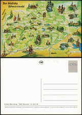 .Baden-Württemberg Landkarte Wanderkarte Der Südliche Schwarzwald 1990