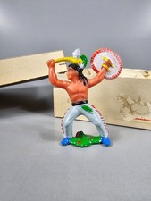 DDR Gummi Indianer Chato m. Beil u. Schild Richard Hopf NEU unbespielt