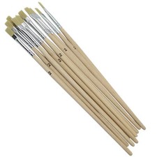 12 Borstenpinsel Gr 2, 4, 6, 8, 10, 12, 14, 16, 18 oder 20 Malpinsel Schulpinsel