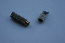 SOS Kartusche Messing  Silberfarben mit Gewinde und Aufhängung für Kette