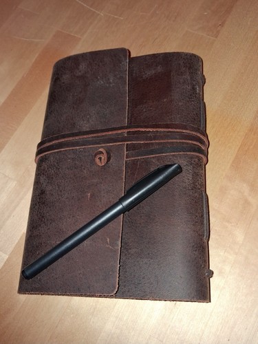 Tagebuch leder gebunden - tagebuch,