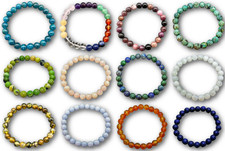 EDELSTEIN KUGEL ARMBAND+ENERGIE-ARMBAND+ 1 A+NATUR +Ø 8 mm+ 120 Steinsorten +NEU