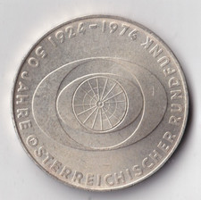 50 Schilling Münze Silber 640/1000 Österreich 1974   Österreichischer Rundfunk