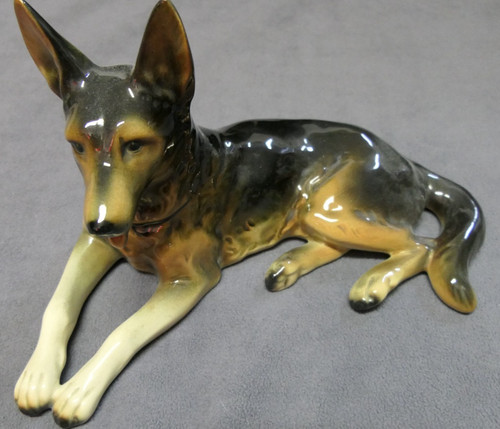 Porzellan figur schäferhund - porzellan,