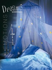 "Dreams" - Moskitonetz Fliegengitter mit Leuchtsternen Baldachin Betthimmel BLAU