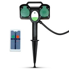 2-fach Außensteckdose mit Fernbedienung Gartensteckdose Outdoor Garten Steckdose